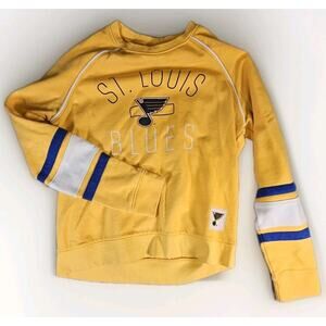 St Louis Blues NHL Sweatshirt Womens M Yellow Hockey Pullover Crewneck